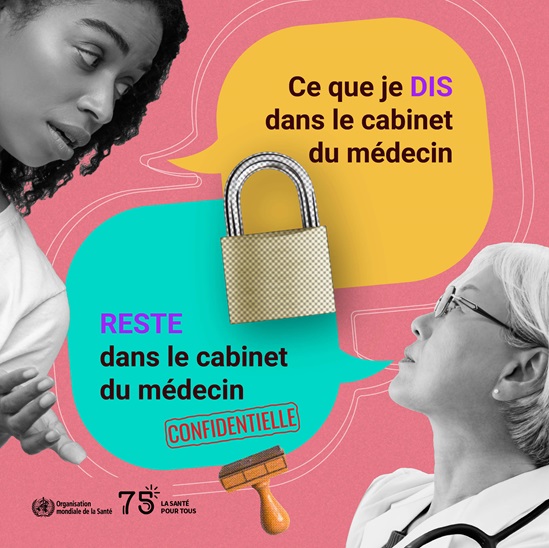2023 Human Rights Day infographic confidentiality in French