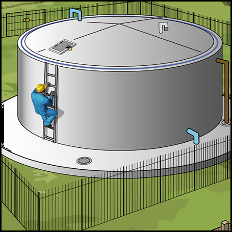 Piped distribution - storage tank