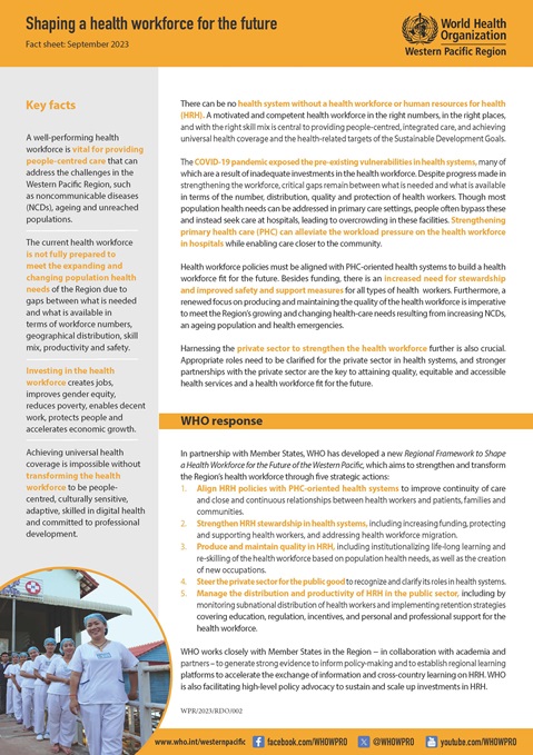 Shaping a health workforce for the future